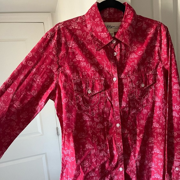 True Religion | Women's Lone-Star Floral Shirt | Size Medium - Picture 4 of 9